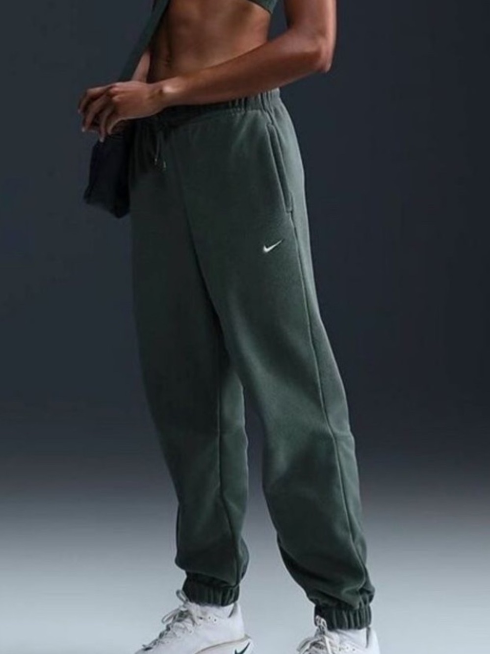 Nike Women's Forest Green Fleece Joggers -loose fit